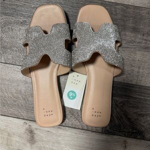 A New Day Women's Glittering Silver Sandals